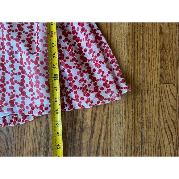 CAROLINA HERRERA New York Red Polka Dot 100% Silk Midi Dress Women's Size 6 - Picture 8 of 10